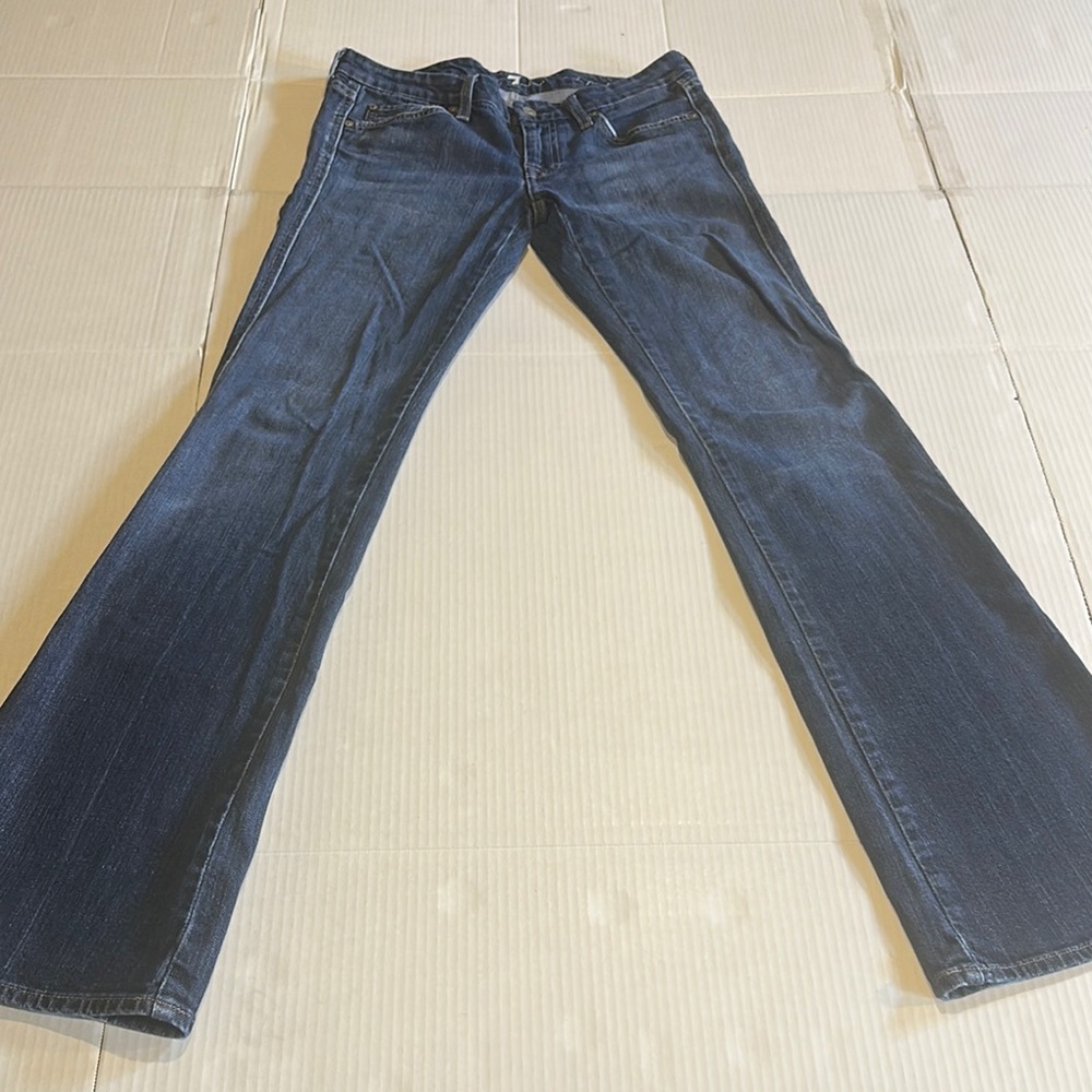 7 For All Mankind Dark Blue Flare Jeans